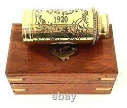 Marine Navy Telescope Antique Brass Telescope With Wooden Box Set of 20 Pcs