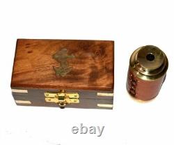 Marine brass 6 spyglass telescope with wooden box Set of 10 Piece Handmade Gift