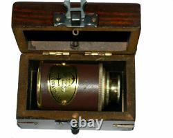 Maritime brass spyglass with Decorative wooden box Set of 10 Unit telescope Gift