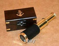 Maritime brass telescope 6 spyglass with wooden box Set of 10 piece Telescope