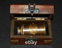 Maritime brass telescope 6 spyglass with wooden box Set of 10 piece Telescope