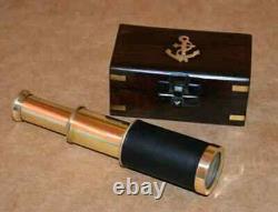 Maritime brass telescope 6 spyglass with wooden box Set of 10 piece Telescope