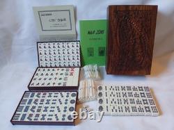 Maruichi Nintendo Mah Jong Set Wooden Box 144 Tiles Mahjong Jongg Rare Vintage