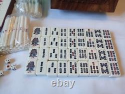 Maruichi Nintendo Mah Jong Set Wooden Box 144 Tiles Mahjong Jongg Rare Vintage