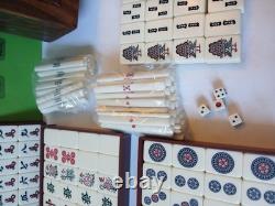 Maruichi Nintendo Mah Jong Set Wooden Box 144 Tiles Mahjong Jongg Rare Vintage