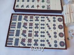 Maruichi Nintendo Mah Jong Set Wooden Box 144 Tiles Mahjong Jongg Rare Vintage