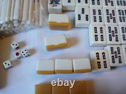 Maruichi Nintendo Mah Jong Set Wooden Box 144 Tiles Mahjong Jongg Rare Vintage