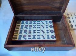 Maruichi Nintendo Mah Jong Set Wooden Box 144 Tiles Mahjong Jongg Rare Vintage