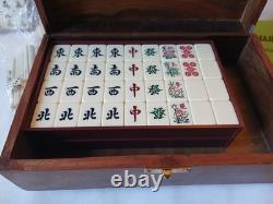 Maruichi Nintendo Mah Jong Set Wooden Box 144 Tiles Mahjong Jongg Rare Vintage