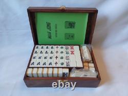 Maruichi Nintendo Mah Jong Set Wooden Box 144 Tiles Mahjong Jongg Rare Vintage