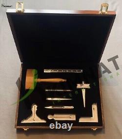 Masonic Gold Working Tools Set With Wooden Box New