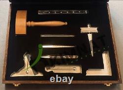 Masonic Gold Working Tools Set With Wooden Box New