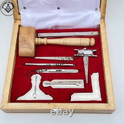 Masonic Standard Working Tools Set Full Size With Wooden Box Premium Quality