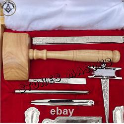 Masonic Standard Working Tools Set Full Size With Wooden Box Premium Quality
