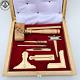 Masonic Working Tools Set Real Gold Plated Standard Full Size Natural Wooden Box