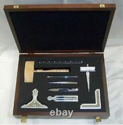 Masonic full size set of working tools in a beautiful wooden box (promo offer)