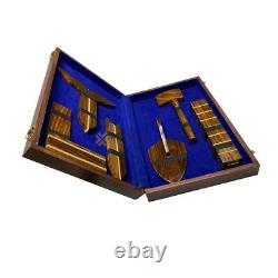Masonic working wooden tools set with box