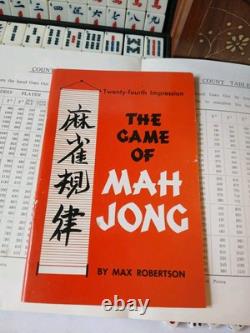 Max Robertson Mah Jong Set Wooden Box 148 Bamboo Back Tile Mahjong Jongg Vintage