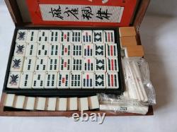 Max Robertson Mah Jong Set Wooden Box 148 Bamboo Back Tile Mahjong Jongg Vintage