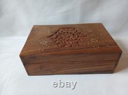Max Robertson Mah Jong Set Wooden Box 148 Bamboo Back Tile Mahjong Jongg Vintage