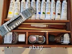Mayfair Winsor & Newton Artists Paint Art Set Wooden Box, Oil Paint Storage New