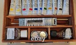 Mayfair Winsor & Newton Artists Paint Art Set Wooden Box, Oil Paint Storage New