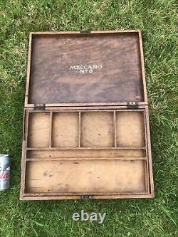 Meccano Set 5 Vintage Wooden Box No Key Original Clean Play Wear Condition