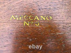 Meccano Set 5 Vintage Wooden Box No Key Original Clean Play Wear Condition