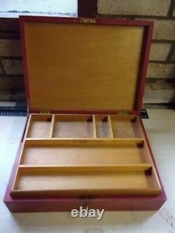Meccano Vintage Set 2 Red Wooden Box Circa 1930's With Key Very Good Condition