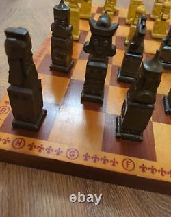 Medieval Chess Set Russian Soviet Russia Vintage Bakelite Pieces Wooden Box