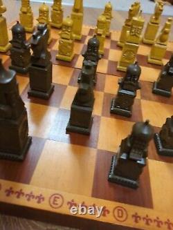 Medieval Chess Set Russian Soviet Russia Vintage Bakelite Pieces Wooden Box