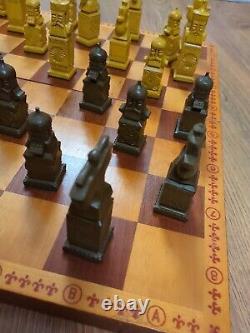 Medieval Chess Set Russian Soviet Russia Vintage Bakelite Pieces Wooden Box