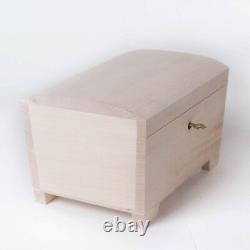 Medium Lockable Plain Wooden Treasure Chest Memory Trinket Keepsake Storage Box