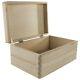 Medium Wooden Storage Box With Lid / Pinewood Memory Keepsake Trunk / Decoupage