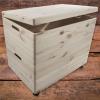 Mega Wooden Boxes / Extra Large Set Of Plain Stacking Crates With Lid On Wheels