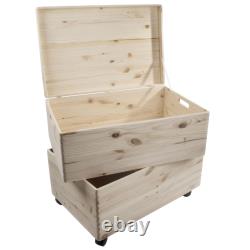 Mega Wooden Boxes / Extra Large Set of Plain Stacking Crates with Lid on Wheels