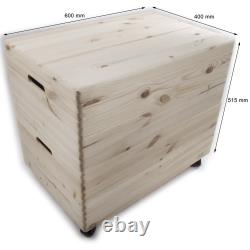 Mega Wooden Boxes / Extra Large Set of Plain Stacking Crates with Lid on Wheels
