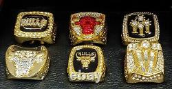 Michael Jordan Chicago Bulls 6 Championship Ring Set WITH Wooden Display Box