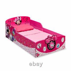 NEW 4 Piece Set Minnie Mouse Wood Toddler Bed, Mattress, Toy Box & Table Chair