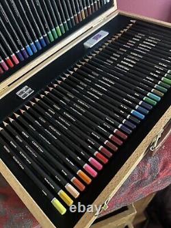 NEW 72 Derwent Academy Drawing Pencils & Watercolour pencils In Wooden Box Set