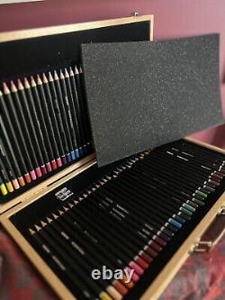 NEW 72 Derwent Academy Drawing Pencils & Watercolour pencils In Wooden Box Set