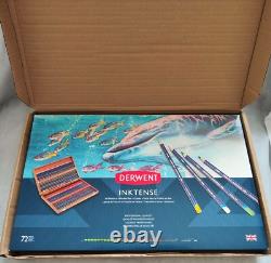 NEW Derwent Inktense Watercolour Wooden Box Pencil Set 72 Count