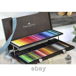 NEW! Faber Castell 120 Polychromos Colouring Pencils Wooden Box Set Drawing Art