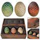 New Hbo Game Of Thrones Authentic Prop Dragon Egg Collector Wooden Box Set