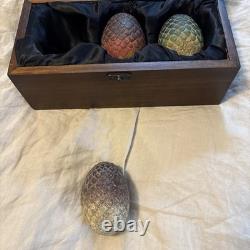 NEW HBO Game of Thrones Authentic Prop Dragon Egg Collector Wooden Box Set