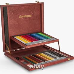 NEW STABILO CarbOthello 60 Chalk Pastel Coloured Pencils Artists Wooden Box Set