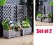 New Set Of 2 Wide Wooden Trellis Planters Plant Flowerpot Box Deck Patio Uk