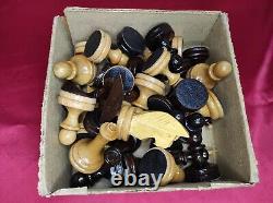 NEW! Vintage Soviet Chess Set Completely wooden BIG USSR Original box #291