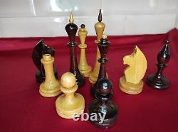 NEW! Vintage Soviet Chess Set Completely wooden BIG USSR Original box #291