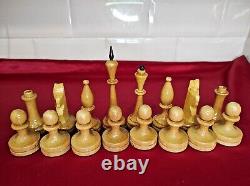 NEW! Vintage Soviet Chess Set Completely wooden BIG USSR Original box #291